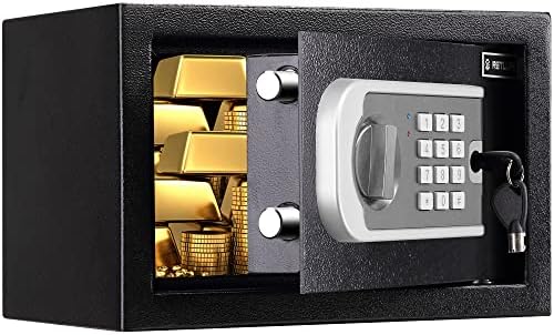 Home Safe Fireproof Waterproof,Fireproof Safe with Digital Keypad,Security Small Safe Box for Documents Money Gun and Other Personal Items(0.5 Cuft Black)