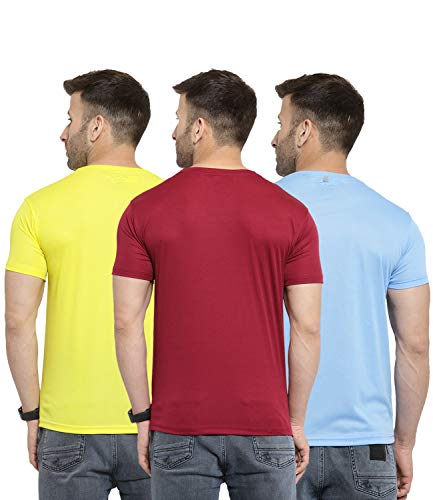 Image of AWG ALL WEATHER GEAR Dryfit T-Shirts for Men - Round Neck, Half Sleeves, Cotton, Regular fit Stylish Branded Solid Plain Tshirt for Men- Ultra Soft, Comfortable, Lightweight T-Shirt
