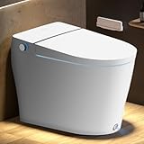 EPLO Smart Bidet Toilet Auto Open/Close,Heated Seat,Warm Water,Auto Flush,Nightlight,Modern Electric Elongated Toilet with Bidet Built in,Tankless One Piece Toilet for Bathrooms G18