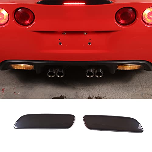 Moittellc Rear Fog Lamp Smoked Cover Compatible with Chevy Corvette