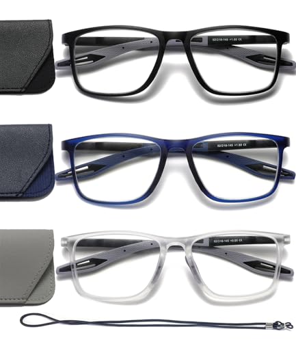 Image of TR90 Blue Light Blocking Reading Glasses with Pouches & Lanyard,Cheaters