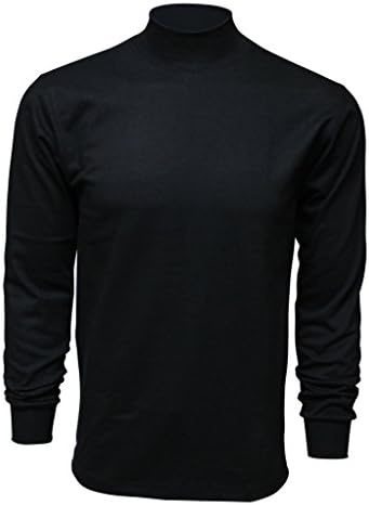 Enkalda Men's Premium Heavyweight Long Sleeve Mock Neck T-Shirt