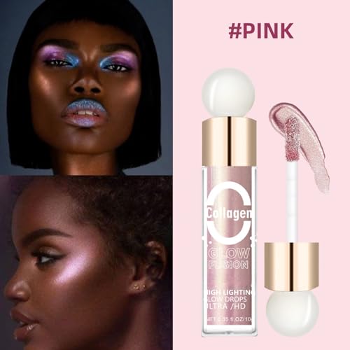 TBeautfave Liquid Highlighter Makeup Stick, Liquid Blush Highlighters Makeup Glitter Eyeshadow, Liquid Contour Body Shimmer Finish Long Lasting Natural-Looking Waterproof Face Body Glow Makeup - Image 3