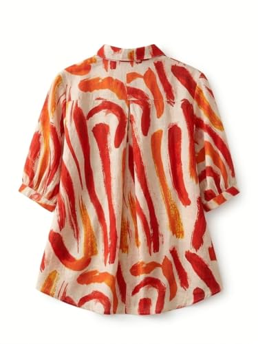 Image of URBAN OX Women's Casual Shirt - Stylish Printed Long Top for Women & Girls | Elegant Shirt for Women | Breathable Summer Tops for Women