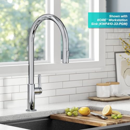 Image of KRAUS Oletto High-Arc Single Handle Pull-Down Kitchen Faucet in Chrome, KPF-2821CH
