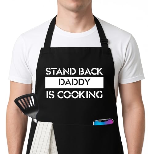 FUNNYUNCLE Funny Cooking Grilling Apron for Dad, BBQ Men Apron for Father's Day, Christmas, Birthday
