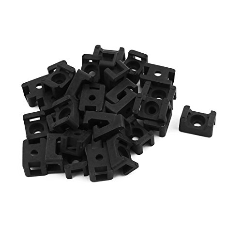Aexit 30 Pcs Track Lighting Nylon Saddle Type Cable Tie Base Mount Wire Holder Black 15 x 10 Connectors x 7mm