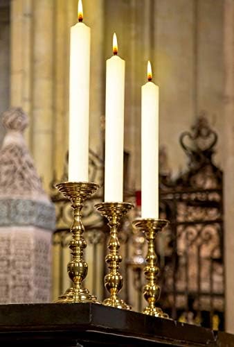 Hyoola White Dinner Candles 250 mm (10 Inch) - Tall Candles - 12 Pack - Rustic Unscented Candles - Long Burning Candles 10 Hour Burn Time