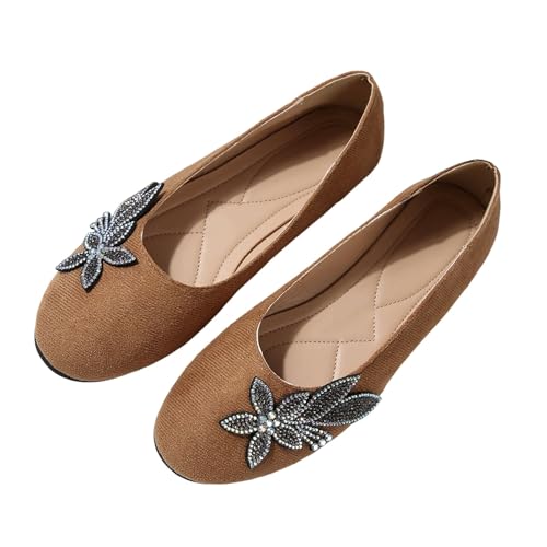 Generisch Zapatos de bailarina para mujer, pies anchos, zapatos de balerina, planos, deslizantes, mocasines, elegantes, informales, para novia, zapatos para traje regional, suela suave, zapatos de