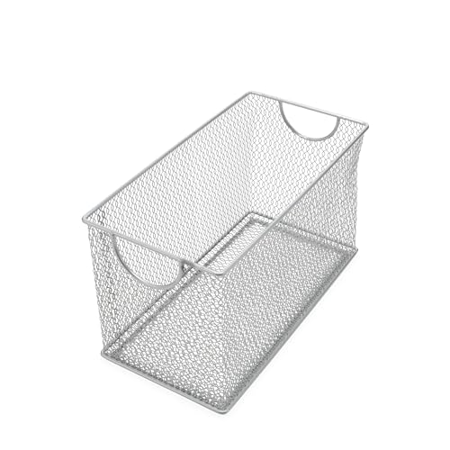 Ybm Home Mesh Storage Cd Box Deep, Silver Mesh Great for School Home or Office Supplies, Books , Computer Discs Cd's and More 1134 (1, Cd Box-11 X 5.7 X 6.3 Inches)