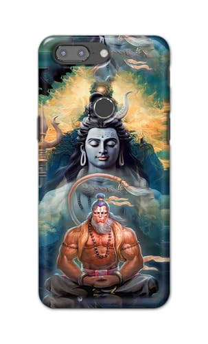 Image of PRINTFIDAA Printed Hard Back Cover Case for OnePlus 5T Back Cover (Lord Shiva and Hanuma) -112
