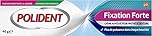 POLIDENT - Fixation Forte - Crème Adhésive pour Prothèse Dentaire - Fixation 12 Heures - Sans Zinc - Goût Mentholé - Tube 40 g