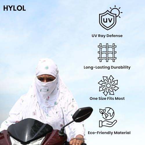 Image of HYLOL Pure Cotton Innovative Stylish Printed Pattern Fancy Scarf With Sun Protection Cover Face Cotton Mask for Women's and Girls