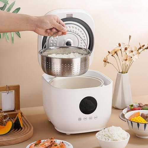 Olla Arrocera Eléctrica Baja En Azúcar, Con Cesta Para Cocción Al Steamer, 3L Olla Arrocera De Acero Inoxidable, Temporizador De 24 Horas, Para Arroz Blance/integral, Gachas Y Sopas