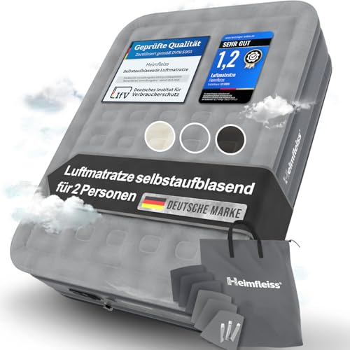 Heimfleiss® Luftmatratze selbstaufblasend 150x200 cm Luftbett...