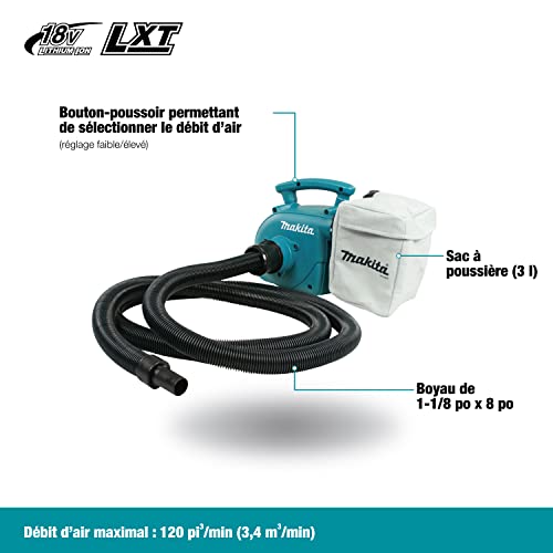 Makita Akku-Staubsauger DVC350Z, 18 V ohne Akku und Ladegerät