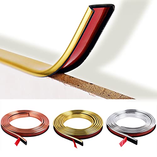 2m*20mm Rose Gold Couvre Chant en Plastique Flexible en Forme de u, Chêne Chant Plan de Travail Bande de Garniture, TPE Couvre Chant, Autocollante de Travail pour protéger Les Bords d'armoires Cover