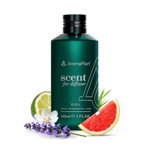 Aromaplan Hotel Scents Dubai 5 Fl Oz (148ml), Home Luxury Aroma & Hotel Fragrance Diffuser Oil- Hotel Diffuser Oil for Aromatherapy- USA Made, Bigger Bottle, Bolder Aroma & Longer Lasting