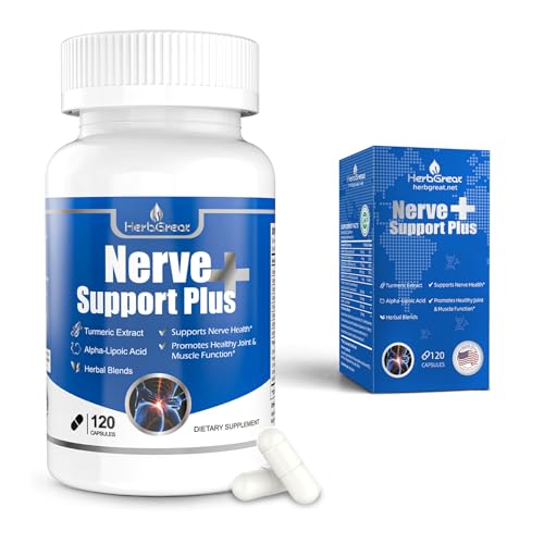Nerve Support Plus Nerve Supplement Alpha-Lipoic AcidTurmeric Extract B12 Vitamins and Herbal Blend for Fortify Nerve Health 120 Capsules
