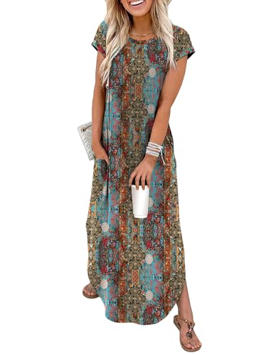 WIHOLL Boho Dresses for Women 2026 Maxi Casual Summer Cap