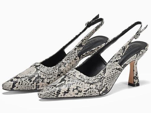 Coutgo Womens Slingback Kitten Heels Studded Closed Pointed Toe Slip On Leather Pumps Work Dress Shoes3