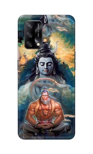 Image of PRINTFIDAA Printed Hard Back Cover Case for Oppo F19 | Oppo F19s | Oppo A74 4G Back Cover (Lord Shiva and Hanuma) -112