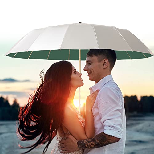Dlin Upf 50+ Travel Umbrella Double Layer Uv Umbrellas Sun Protection 16K Lightweight Portable Walking Umbrella Hiking Silver Totes Umbrellas For Women (Green) #TOP7