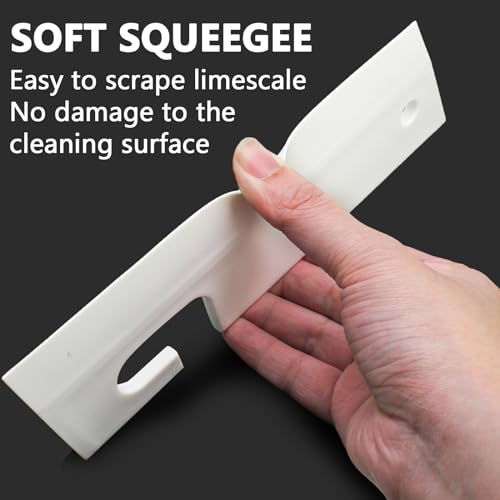 Image of 2 Pcs 7.68 inch Silicone Squeegee White Soft Water Scraper Cleaner Hanging Hole Car Window Blade Flexible Waterblade Cleaner Tool for Shower Doors Mirror Bathroom Glass Kitchen Countertops Sink
