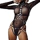 FLUTOY Harness Damen Leder,Body Harness Sexy Dessous Damen für Sex,Domina Outfit Damen Unterwäsche Reizwäsche hochwertig erotisch BDSMs Dessous Kinky Outfit Woman (T3)