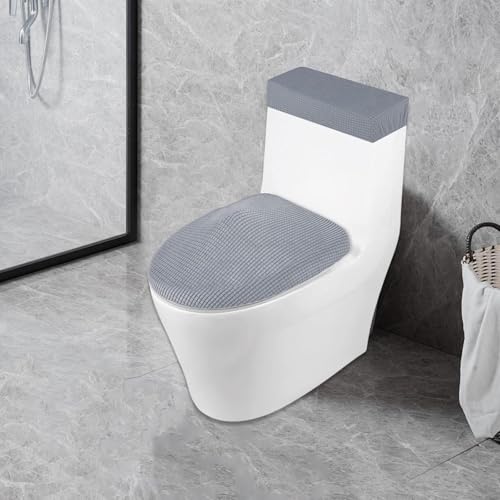 Fiocias トイレ蓋シートカバーセット 滑り止めプロテクターカバー 洗濯機洗い可能 ストレッチ [4]