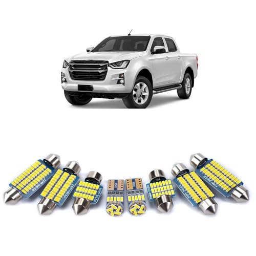PQAZEGT 8Pcs LED Interior Map Dome Reading Light, Kit for Isuzu D-Max Dmax 2002-2020 2021 2022 2023 2024 Car Bulbs Accessories