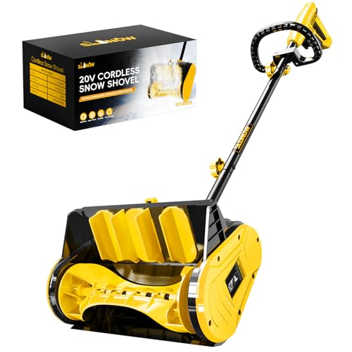 Cordless Snow Shovel, 20V Electric Snow Blower Compatible with De-Wait(No Battery), 13.5 Inch Cordless Snow Removal Shovel with Directional Plate - Yellow