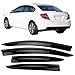 Window Visor Compatible With 2012-2015 Honda Civic 4Door Sedan | Slim Style Acrylic Smoke Tinted & Semi-Transparent Sun Rain Wind Guards Shield Vent by IKON MOTORSPORTS | 2013 2014