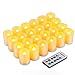 Kohree Flameless Candles LED Battery Candle Votive Unscented Flameless Pillar With Remote Control Timer Christmas Candles, Dim 1.5"x1.9", Set of 24