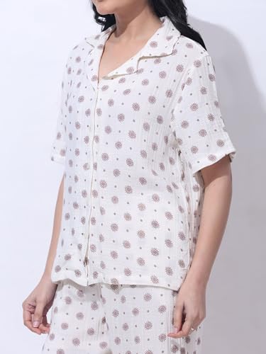 Image of B STORIES Women's Cotton Pyjama Set | Comfort and Relexed Nightsuit for Ladies