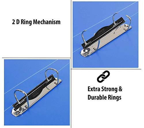 Image of 2D Ring Binder File,Plastic File Folder Legal Size Tough & Durable Ring Binder (F /S-Legal 2D Blue - 2)