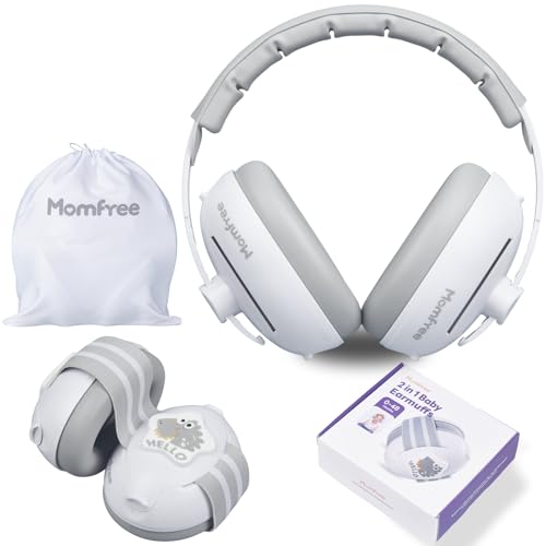Image of Momfree 2 in 1 Baby Ear Muffs, Noise Reduction Earmuffs & Adjustable Headband for Baby, Hearing Protection Headphones