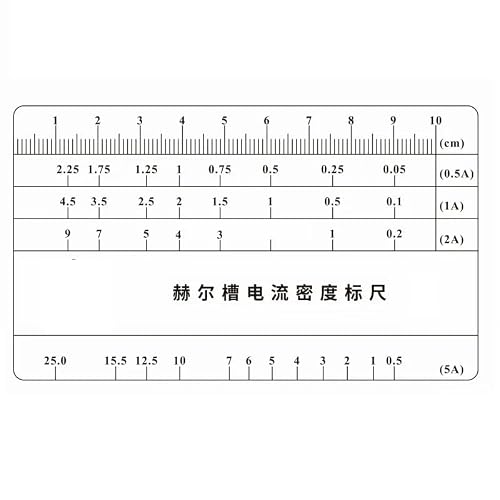 BCOMFY Hull Cell Scale Electric Current Density Ruler (ASD) Ampere Scale For Harrington Groove Plating Testing Hall Groove Ruler Meter