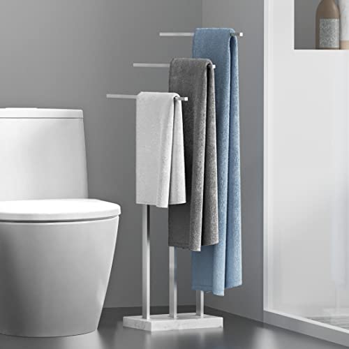 Kes Standing Towel Rack 3-Tier With Heavy Marble Base, Free Standing Towel Racks For Bathroom Floor, Sus304 Stainless Steel Brushed Finish, Bth217S3-2 #TOP6