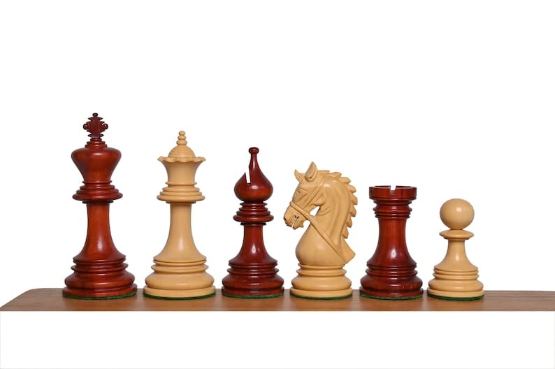 Napoleon Luxury Staunton - Set di scacchi in legno di palissandro (Paduak) con 2 regine extra, 11,2 cm