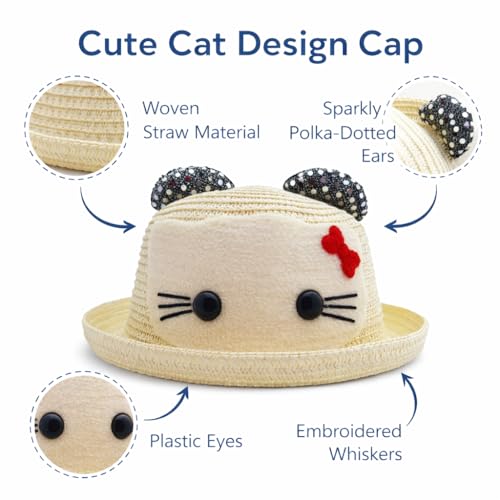 Image of VRITRAZ Baby Boy's and Girl's Kids Children Cute Printed Cartoon Gift Summer Fancy Dress Straw Fasion Hat Cap 1