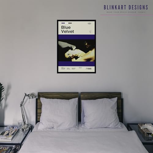Image of BLINKART Blue Velvet Movie Poster Frame 8x12 Inch | Premium 300 GSM Paper Wall Print | Mid Century Vintage Film Artwork for Home, Bedroom, Living Room, Office | Framed Photo Decor
