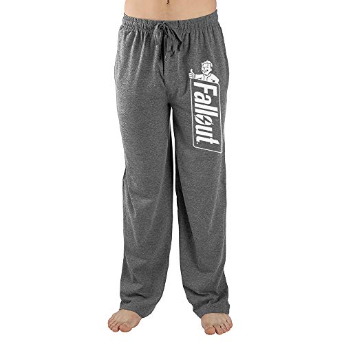 Fallout Video Game Logo Mens Grey Sleep Wear Sleep Pajama Pants-L