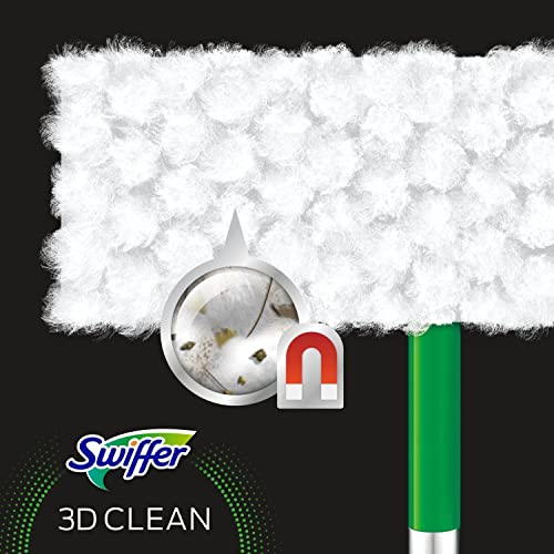 Swiffer 3D Scopa e Lavapavimenti, 1 Manico, 4 Panni Cattura Polvere e 2 Panni Lavapavimenti, Cattura Polvere e Sporco, Ottimo per Tutti i Tipi di Pavimenti e per i Peli di Animali - Immagine 5