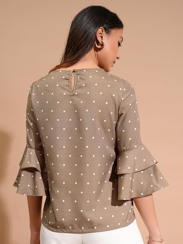 Image of Tokyo Talkies Women's Three-Quarter Sleeves Round Neck Printed Tops|Stylish | Casual Wear