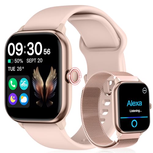 Smartwatch, Smartwatch para Mujer con Alexa,1.85’’HD AMOLED Reloj Inteligente para Mujer Impermeable IP68,Reloj Mujer Compatible con iPhone y Android,100+ Modos...