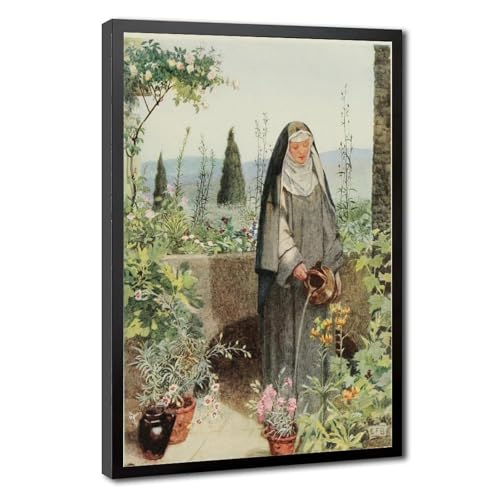 Toile Sainte Claire d'Assise Eleanor Brickdale avec cadre suspendu