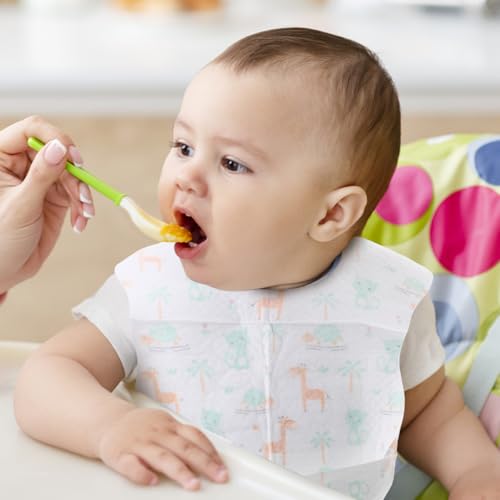 20pcs Disposable Baby Bibs: Drool Bibs for Baby Boy Animal Pattern with Adjustable Neck for Feeding and Drooling, Non-woven Fabric, Convenient for Toddlers2