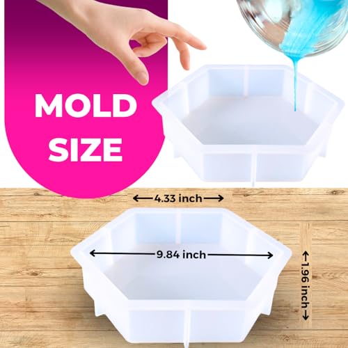 Image of Oytra Resin Art Mould Hexagon Shape for Flower Preservation Silicone Mold DIY Art Craft Casting Home Decoration & Gift Making