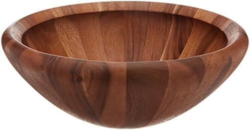 Dansk Wood Classics Round Salad Bowl, 6.15 LB, Brown